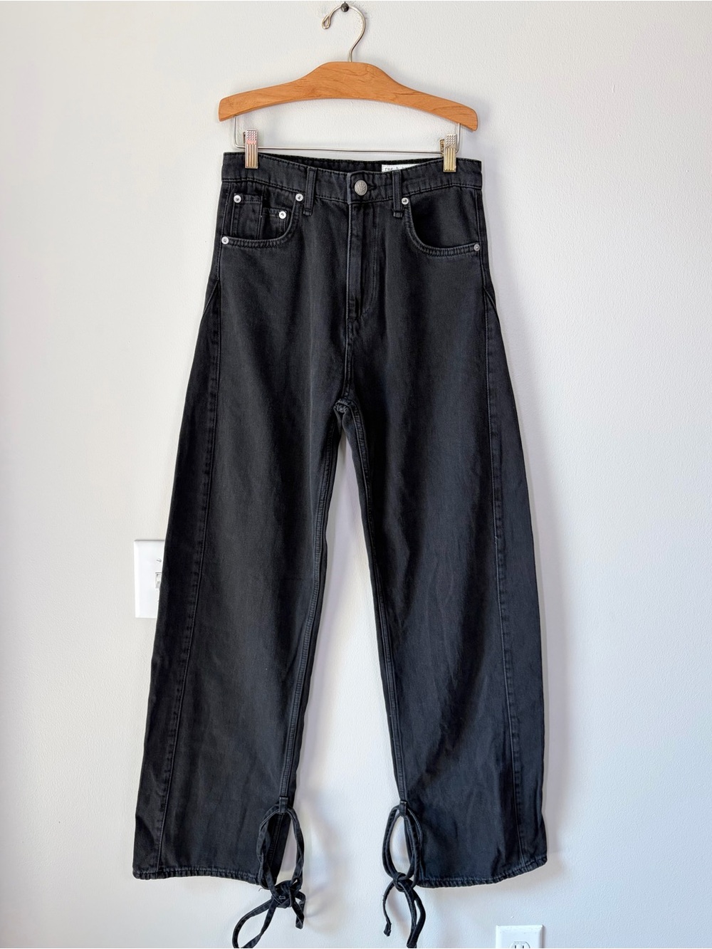 Rag & Bone Black Clean Highland Spliced Baggy Jeans